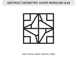 Abstract Geometric Monoline Lineart Line Shape Free Vector