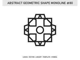 Abstract Geometric Monoline Lineart Line Shape Free Vector
