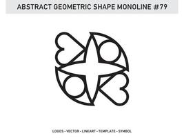 Abstract Geometric Monoline Lineart Line Shape Free Vector