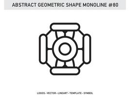 Abstract Geometric Monoline Lineart Line Shape Free Vector