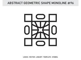 Monoline Abstract Geometric Lineart Line Shape Free Vector Design