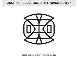 Monoline Abstract Geometric Lineart Line Shape Free Vector Design