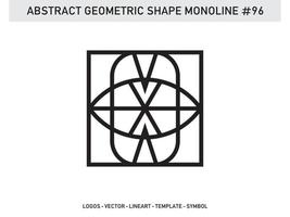 diseño de vector libre de forma de línea de lineart geométrico abstracto monoline