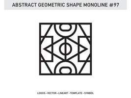 diseño de vector libre de forma de línea de lineart geométrico abstracto monoline