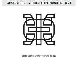 diseño de vector libre de forma de línea de lineart geométrico abstracto monoline