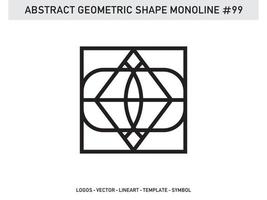 diseño de vector libre de forma de línea de lineart geométrico abstracto monoline