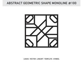 diseño de vector libre de forma de línea de lineart geométrico abstracto monoline