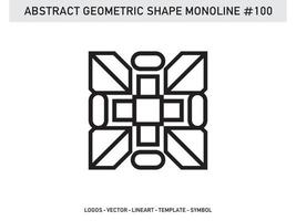 diseño de vector libre de forma de línea de lineart geométrico abstracto monoline
