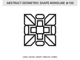 Monoline Abstract Geometric Lineart Line Shape Free Vector Design