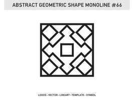 Abstract Geometric Monoline Lineart Line Shape Free Vector