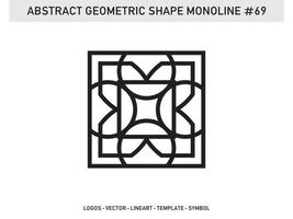 Abstract Geometric Monoline Lineart Line Shape Free Vector