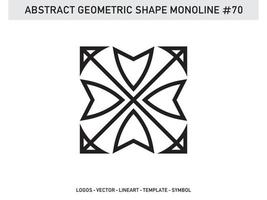 Abstract Geometric Monoline Lineart Line Shape Free Vector