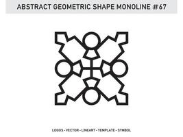 Abstract Geometric Monoline Lineart Line Shape Free Vector