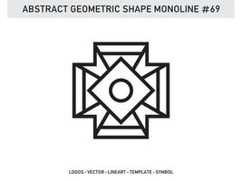 Abstract Geometric Monoline Lineart Line Shape Free Vector