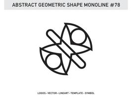 Abstract Geometric Monoline Lineart Line Shape Free Vector