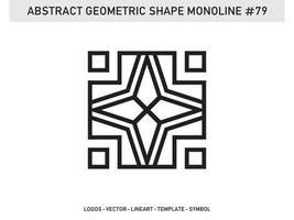 Abstract Geometric Monoline Lineart Line Shape Free Vector