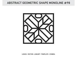 Monoline Abstract Geometric Lineart Line Shape Free Vector Design