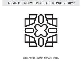 diseño de vector libre de forma de línea de lineart geométrico abstracto monoline