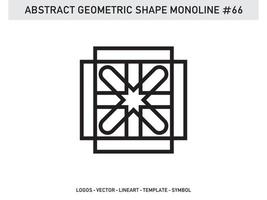 Abstract Geometric Monoline Lineart Line Shape Free Vector