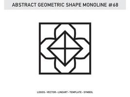 Abstract Geometric Monoline Lineart Line Shape Free Vector