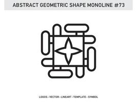 Abstract Geometric Monoline Lineart Line Vector Shape Free