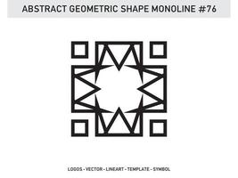 Abstract Geometric Monoline Lineart Line Shape Free Vector