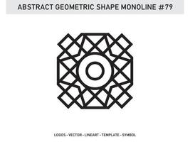 Abstract Geometric Monoline Lineart Line Shape Free Vector