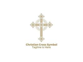 The Cross is a Symbol of Catholic Christianity Religion The Church of Jesus Design Icon vector