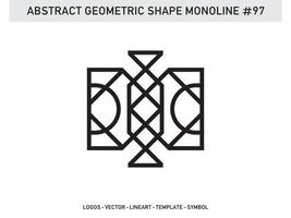 Monoline Abstract Geometric Lineart Line Shape Free Vector Design