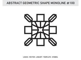 Monoline Abstract Geometric Lineart Line Shape Free Vector Design