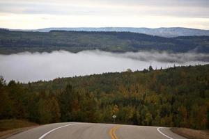 Ground fog in scenic Alberta photo