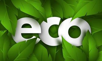Eco concept banner with lush green foliage. Vector Illustration