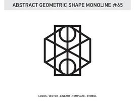 Geometric Monoline Lineart Line Shape Abstract Free Vector