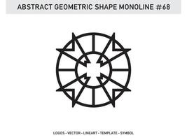 Abstract Geometric Monoline Lineart Line Shape Free Vector