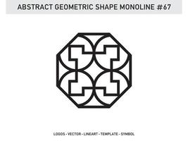 Abstract Geometric Monoline Lineart Line Shape Free Vector