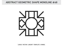 Abstract Geometric Monoline Lineart Line Shape Free Vector