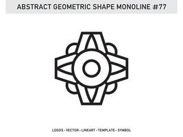 Abstract Geometric Monoline Lineart Line Shape Free Vector