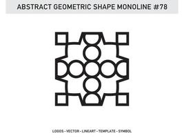 Abstract Geometric Monoline Lineart Line Shape Free Vector