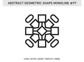 Monoline Abstract Geometric Lineart Line Shape Free Vector Design