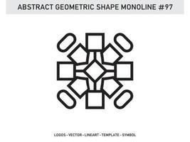 Monoline Abstract Geometric Lineart Line Shape Free Vector Design