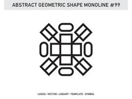 diseño de vector libre de forma de línea de lineart geométrico abstracto monoline