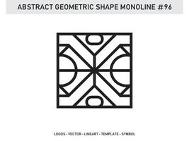 Monoline Abstract Geometric Lineart Line Shape Free Vector Design