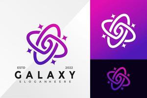 plantilla de ilustración vectorial de diseño de logotipo de satélite galaxy vector