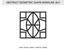 Geometric Monoline Lineart Line Shape Abstract Free Vector