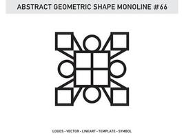 Abstract Geometric Monoline Lineart Line Shape Free Vector