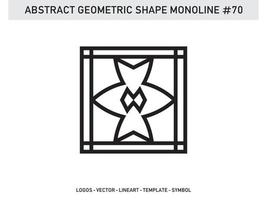 Abstract Geometric Monoline Lineart Line Shape Free Vector