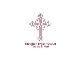 la cruz es un símbolo de la religión cristiana católica el icono de diseño de la iglesia de jesús vector