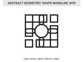 diseño de vector libre de forma de línea de lineart geométrico abstracto monoline