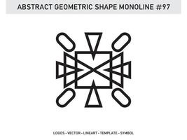 Monoline Abstract Geometric Lineart Line Shape Free Vector Design