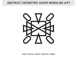 Monoline Abstract Geometric Lineart Line Shape Free Vector Design